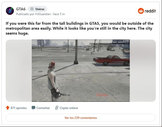 Publicación hecha en Reddit