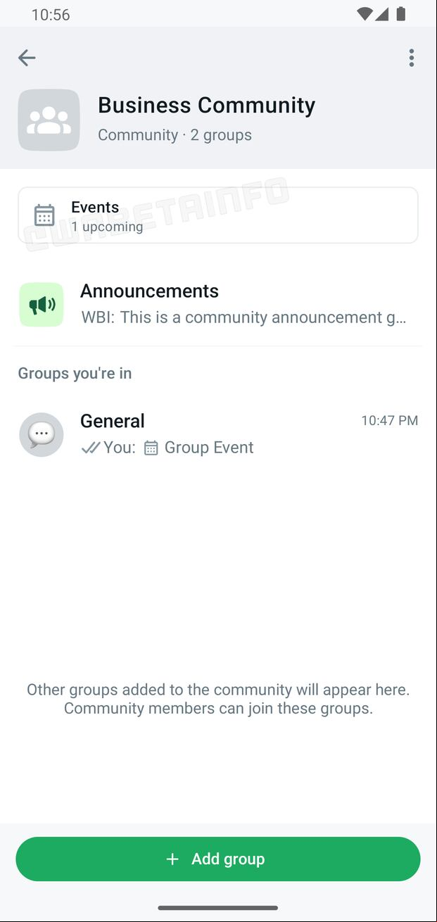 Vista previa de la función "Fijar" eventos en WhatsApp. (Foto: WabetaInfo)