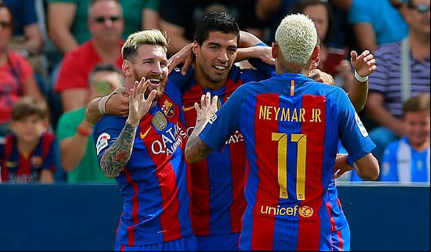 Luis Suárez, Lionel Messi y Neymar formaron la 'MSN' en Barcelona. (Foto: Getty Images)