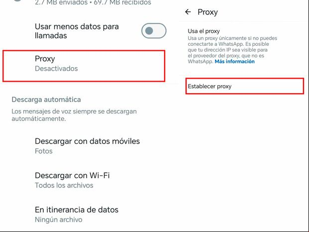 WHATSAPP | Para ubicar esta opción, debes ir a los Ajustes e ingresar a Datos y almacenamiento. (Foto: MAG - Rommel Yupanqui)