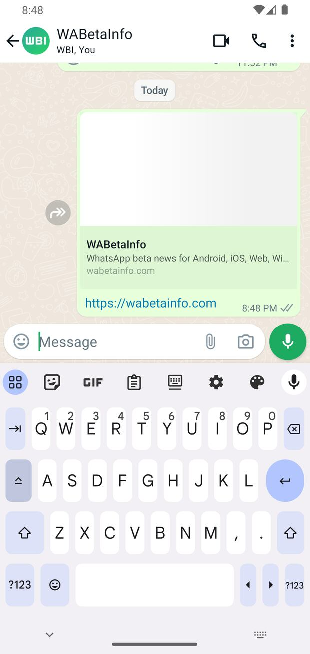 Es así como se verá en el chat cuando envíes un enlace. (Foto: WabetaInfo)