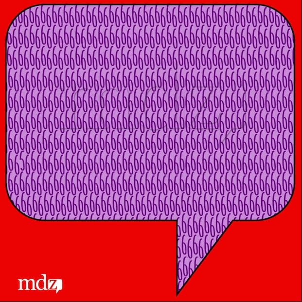 En esta ilustración, que posee un globo de diálogo de color morado con muchos números 6, está el 5. (Foto: MDZ Online)