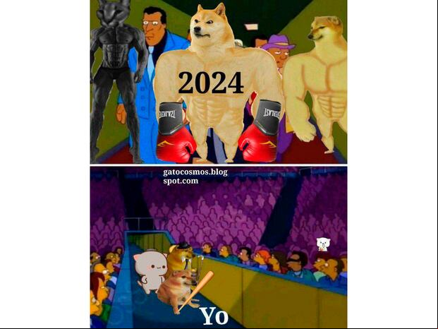 WHATSAPP | Si eres de las personas que va a enfrentar el 2024 con todas las garras, este meme es para ti. (Foto: Facebook - Memes del perrito cheems)