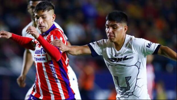 Piero Quispe destacó en Pumas UNAM a pesar de los pocos minutos que tuvo ante San Luis. (Foto: Getty Images)
