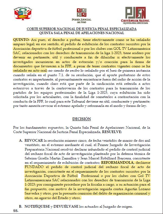 La nueva resolución del Poder Judicial. (Foto: Poder Judicial)