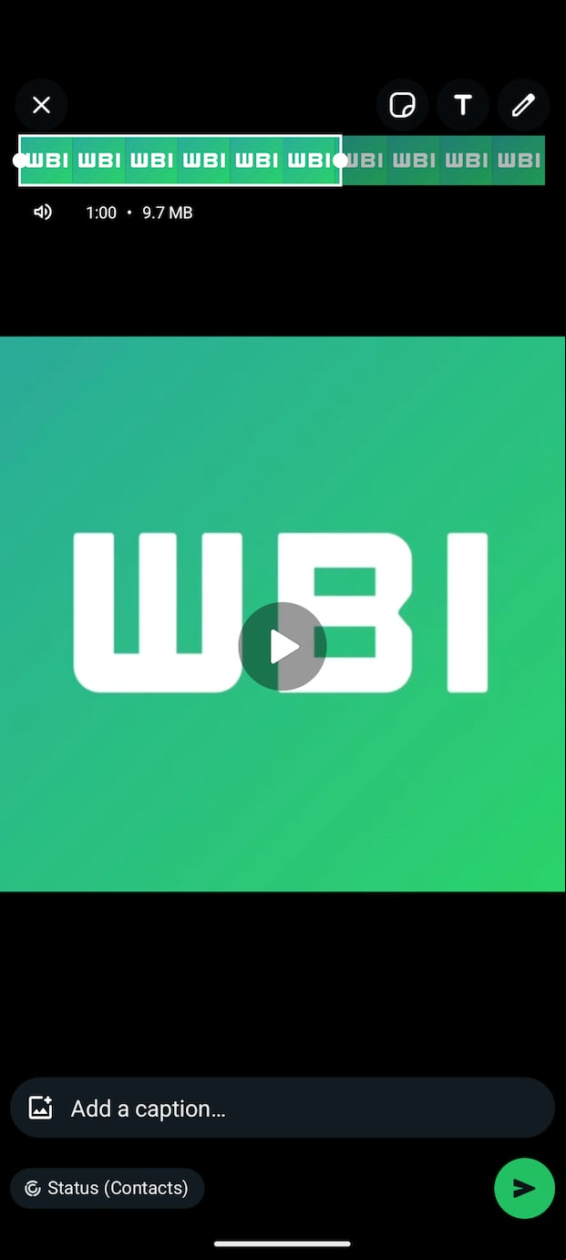 Vista previa de la función para publicar estados de un minuto. (Foto: WabetaInfo)