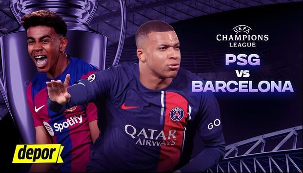 PSG y Barcelona juegan por los cuartos de final de la Champions League. (Diseño: Depor)