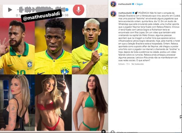 Los brasileños implicados en una fiesta antes de jugar frente a Venezuela.