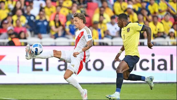 Oliver Sonne jugó el segundo tiempo del partido ante Ecuador. (Foto: FPF)