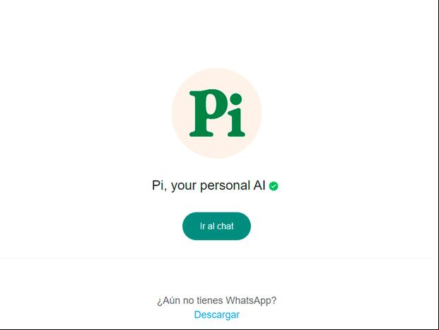 WHATSAPP | Si abres el enlace, te aparecerá iniciar sesión en WhatsApp para chatear con la inteligencia artificial Pi Asistente. (Foto: MAG - Rommel Yupanqui)