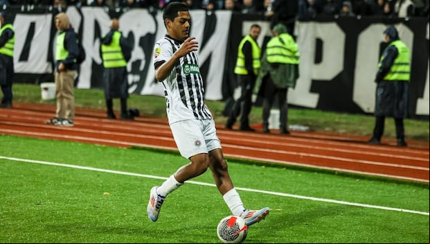 Joao Grimaldo no marcó goles ni dio asistencias con Partizán. (Foto: Partizán)