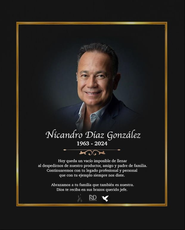 La productora de Nicandro Díaz se despidió de él con emotivas palabras en sus redes sociales(Foto: Nicandro Díaz Producción / Instagram)