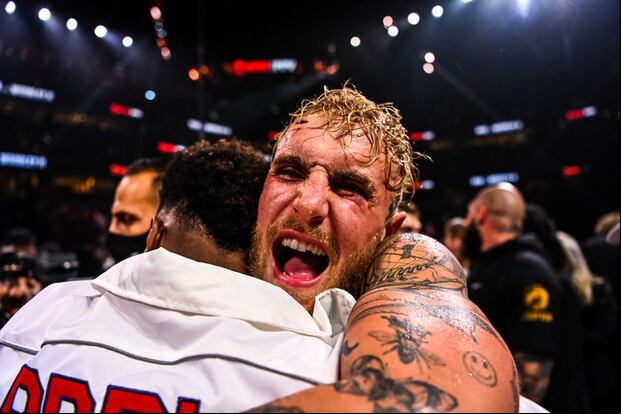 Jake Paul buscará dar el batacazo en julio contra Mike Tyson. Aquí una foto suya de su combate versus Anderson Silva (Foto: AFP)