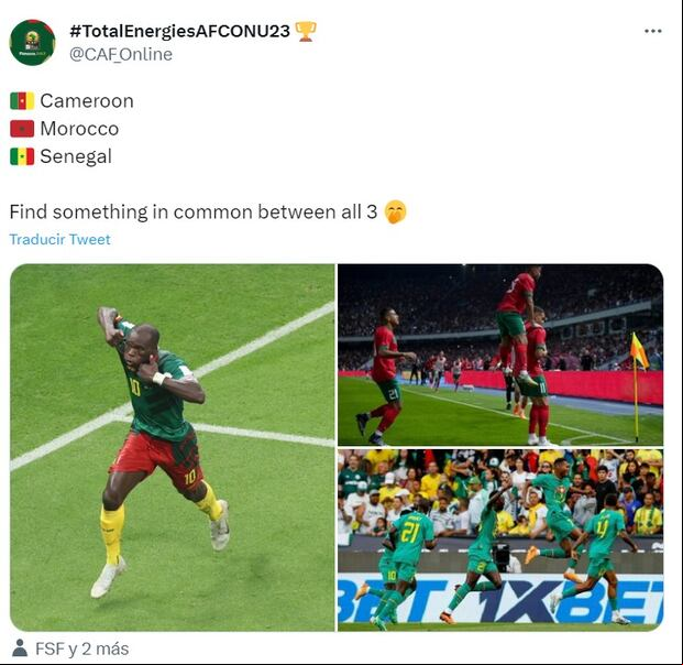 El post de la Confederación Africana tras victoria de Senegal ante Brasil. (Foto: Twitter)