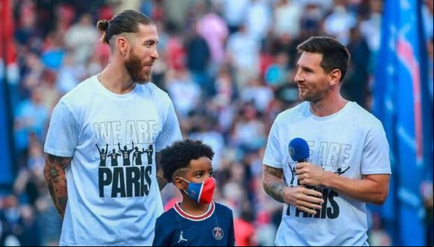 Lionel Messi y Sergio Ramos fueron compañeros en el PSG. (Foto: EFE)