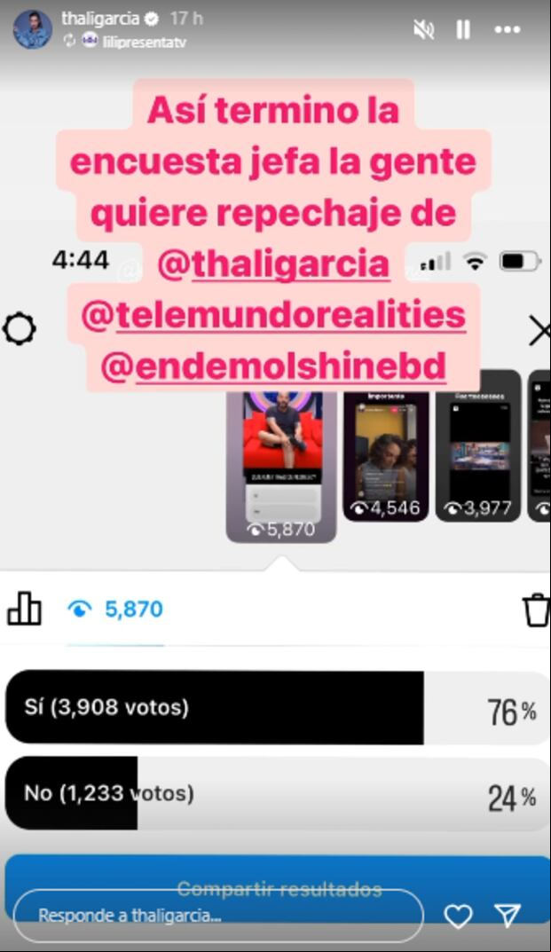 La mexicana Thalí García publicó varias historias en Instagram donde el público aclamaba su regreso (Foto: Thalí García / Instagram)