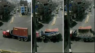 Video viral: carga cae cuando tráiler se encontraba en marcha
