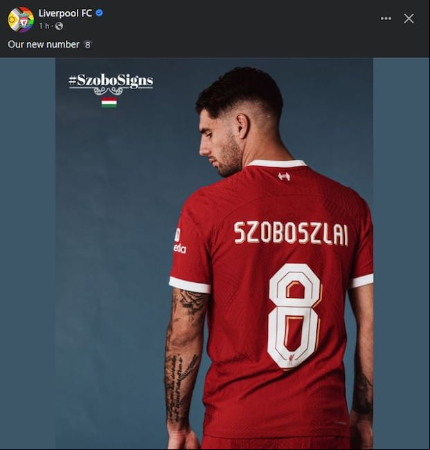 Dominik Szoboszlai firmó con Liverpool hasta 2028.