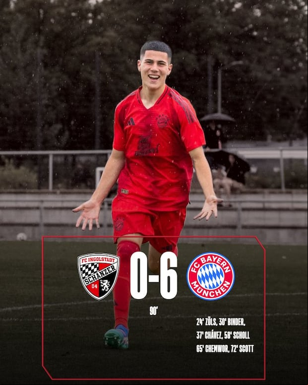 Bayern Múnich Sub 19 destacó el partido de Felipe Chávez.