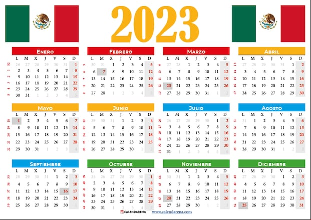 Mira el calnedario 2023 de México incluyendo los días festivos oficiales | Foto: calendar