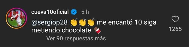 El comentario de Christian Cueva a Sergio Peña. (Captura)