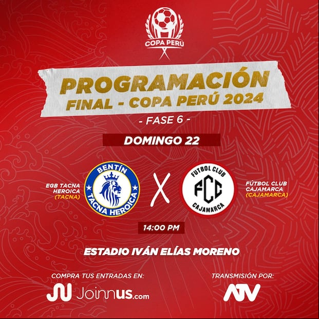 Este domingo 22 de diciembre se juegan la gran final de la Copa Perú 2024. (Difusión)