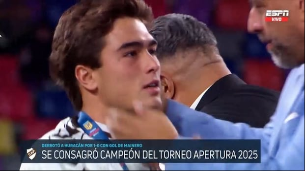 Juan Pablo Goicochea consiguió su primer título en Argentina con Platense. (Foto: Captura ESPN)