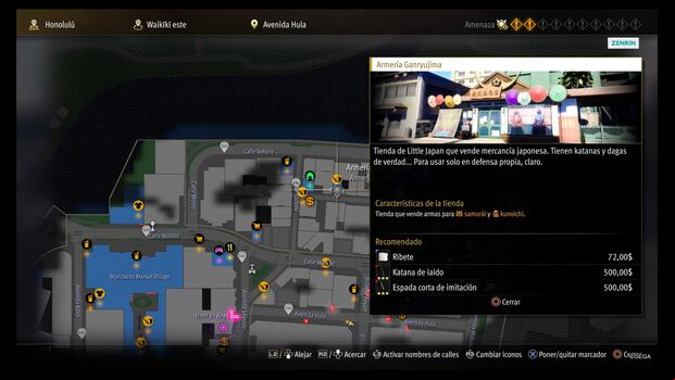 El mapa incluye información extra de los locales (Captura de pantalla)