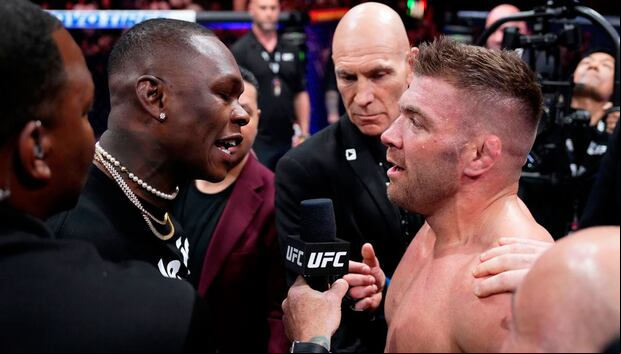 Dricus Du Plessis defends his middleweight title against two-time former champion Israel Adesanya in the main event of UFC 305 on Saturday, August 18 in Perth, Australia. (AFP)