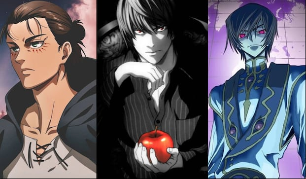 Mejores protagonistas shonen: Eren Jaeger - Light Yagami - Lelouch (Foto: Composición)