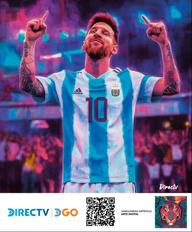 Lionel Messi aparece en exhibición de arte vinculada al fútbol, (Foto: DIRECTV)