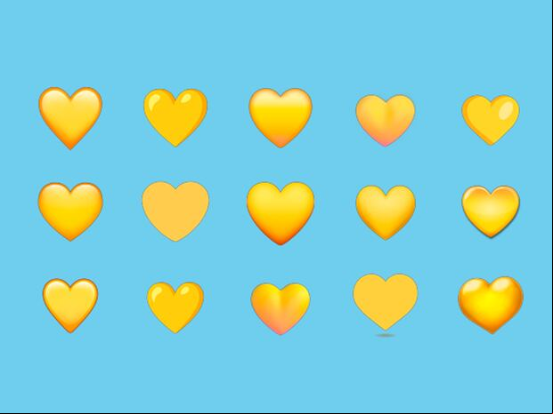 WHATSAPP | Así se ve el corazón amarillo en distintas plataformas distintas a WhatsApp. (Foto: Emojipedia)