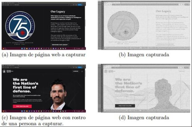 Ejemplos de cómo luce la imagen captada por los hackers (ESET)
