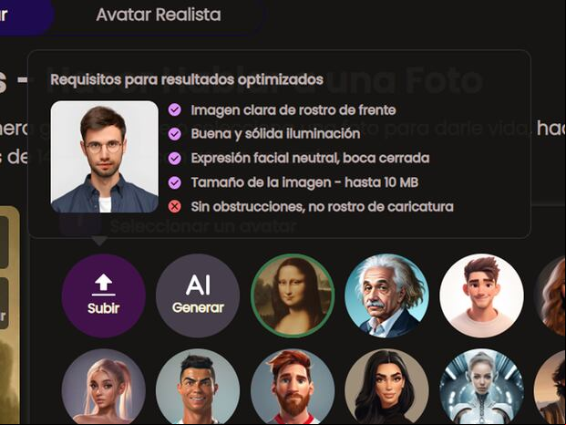 INTELIGENCIA ARTIFICIAL | Puedes subir la imagen de alguien. (Foto: MAG - Rommel Yupanqui)