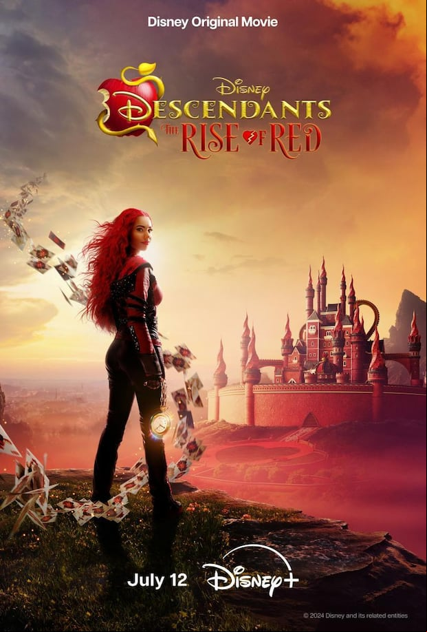 Kylie Cantrall es la figura principal del póster de la película "Descendants: The Rise of Red" (Foto: Disney Studios)