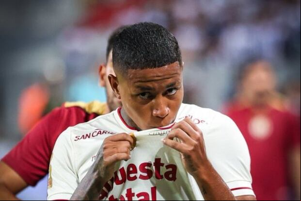 Andy Polo festeja el 1-0 ante Alianza Lima en el estadio Nacional (Foto: @Universitario)