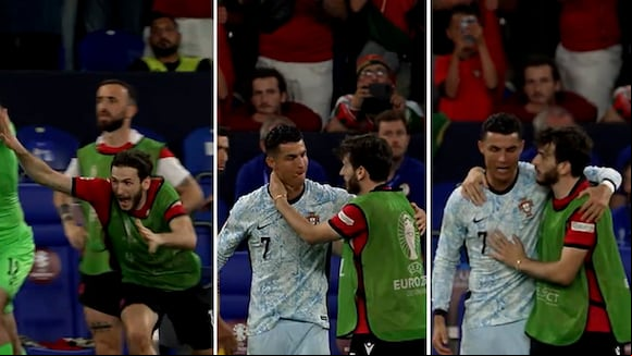 La iración de Kvaratskhelia por Cristiano Ronaldo: detuvo su festejo para consolar al portugués