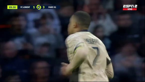 Doblete de Mbappé para el 4-1 del PSG vs. Lorient por Ligue 1. (Video: ESPN)