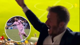 El efusivo festejo de David Beckham tras el golazo de tiro libre de Lionel Messi frente al FC Dallas