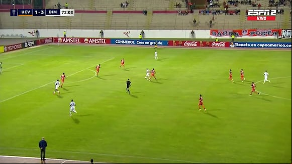 El gol de Monsalve en el César Vallejo vs. DIM (Fuente: ESPN 2)