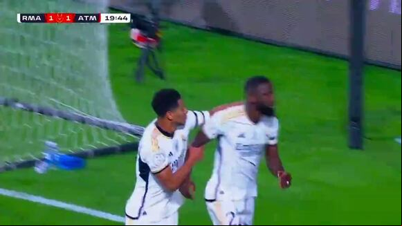Gol de Antonio Rüdiger para el 1-1 del Real Madrid vs. Atlético Madrid por Supercopa de España. (Video: RFEF)