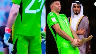 Más de un año después: sale a la luz un gesto sexual del ‘Dibu’ Martínez contra Mbappé en Lusail