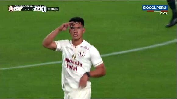 Gol de José Rivera para el 1-1 de Universitario vs. Alianza Lima. (Video: GOLPERU)