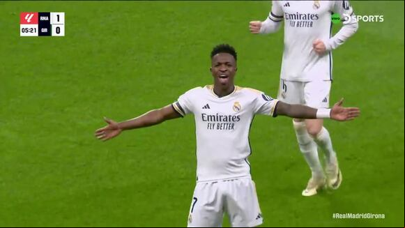 Vinicius Junior se convirtió en el autor del primer gol del partido entre Real Madrid vs. Girona. (Video: DSports)