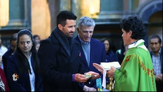 Stefano Peschiera y Edison Flores se encontraron en la Iglesia de las Nazarenas