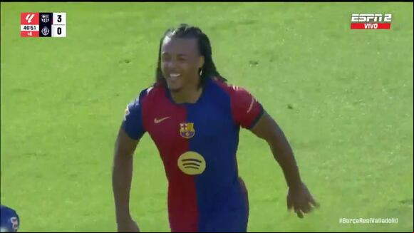 Koundé marcó el gol del 1-0 de Barcelona ante Valladolid. (Video: ESPN)