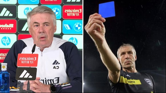 Carlo Ancelotti y su posición frente a la tarjeta azul