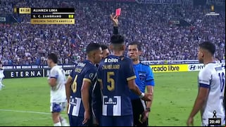 ¡Cayó en desesperación! Carlos Zambrano fue expulsado en el Alianza Lima vs Talleres por Copa Libertadores