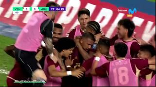Con desborde y centro de Soteldo: el gol de Rondón para 1-1 de Venezuela vs. Argentina